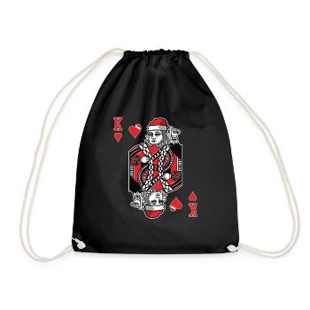 Drôle Roi De Coeur Santa De Noël - Sac de sport léger - noir - Devant