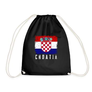 Croatia - Drawstring Bag - black - Front