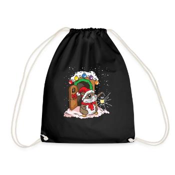 Maison de cochon d'Inde de hamster doux - Sac de sport léger - noir - Devant