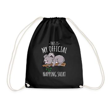 This Is My Offical Napping Shirt Sleep Lazy - Drawstring Bag - black - Front