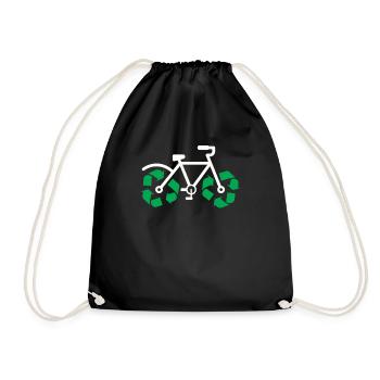 Recyclez la corbeille de recyclage amusante pour vélo - Sac de sport léger - noir - Devant