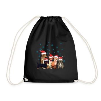 Chiot de chiens de Noël - Sac de sport léger - noir - Devant
