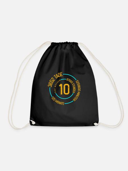 Kinder 10. Geburtstag Kinder Geschenke - Turnbeutel - Schwarz