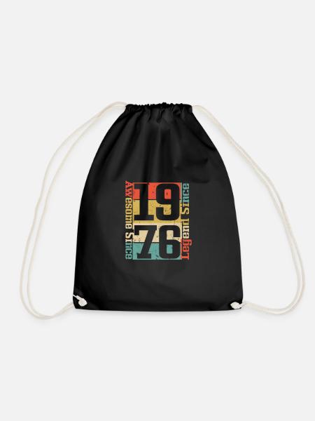 Awesome since 1976, Legend since 1976 - Drawstring Bag - black