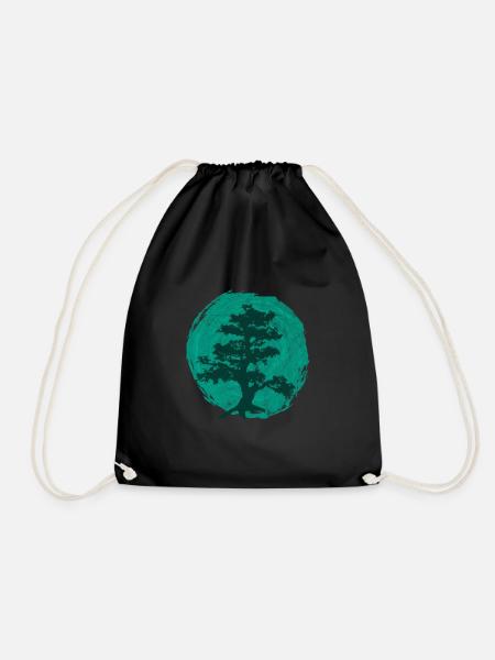 Bonsai Tree Baum Aufgehende Sonne Japan Geschenk - Turnbeutel - Schwarz