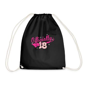 18th birthday - Drawstring Bag - black - Front