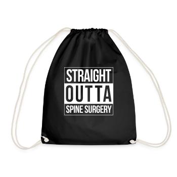 Straight Outta Spine Surgery Gute Besserung Post - Turnbeutel - Schwarz - Vorne