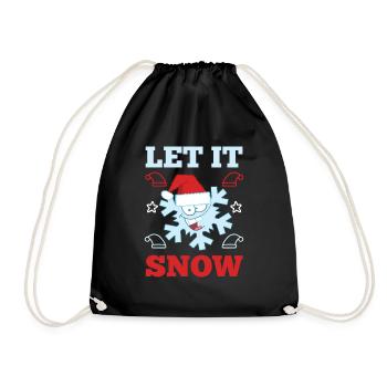 Cool Let It Snow Design flocon de neige de Noël - Sac de sport léger - noir - Devant