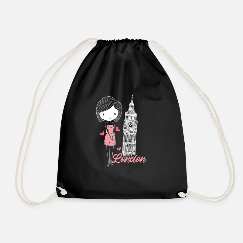 London - Drawstring Bag - black