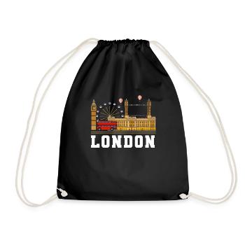 London - Drawstring Bag - black - Front