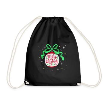Xmas Retro Vintage Christmas Reindeer Artwork - Drawstring Bag - black - Front