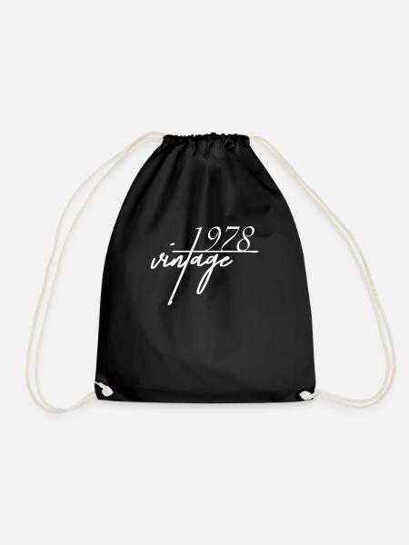 Vintage 1978. 1978 birthday present - Drawstring Bag - black