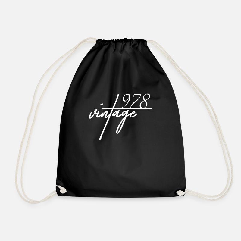Vintage 1978. 1978 birthday present - Drawstring Bag - black