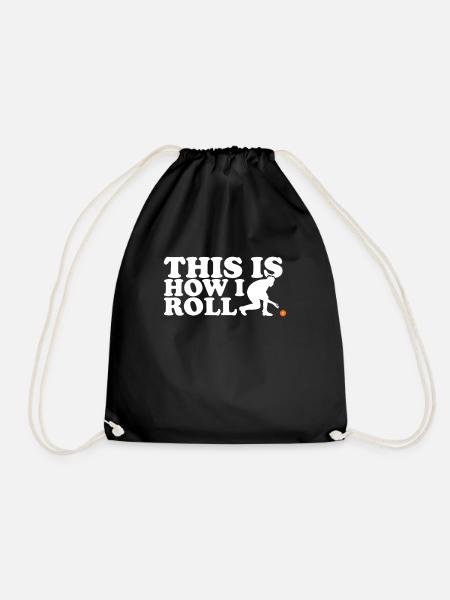 Lawn bowl - Drawstring Bag - black
