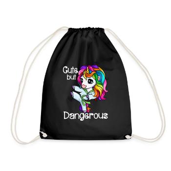Jolie fille de licorne karaté self-défense - Sac de sport léger - noir - Devant
