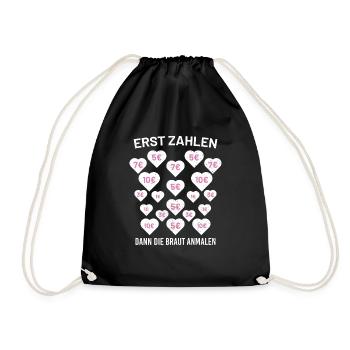 Team Braut Junggesellenabschied Frau Ehe Hochzeit - Turnbeutel - Schwarz - Vorne