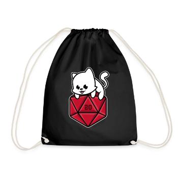 Pen and paper cat - Drawstring Bag - black - Front