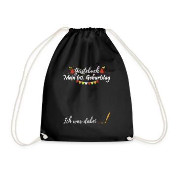 Guestbook 60th Birthday - Drawstring Bag - black - Front