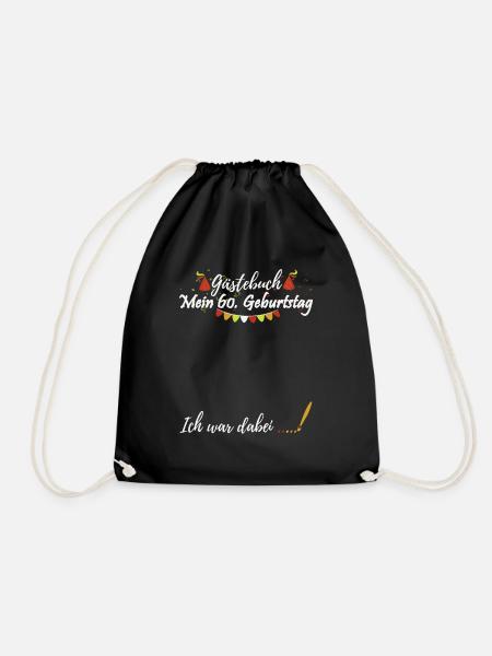 Guestbook 60th Birthday - Drawstring Bag - black