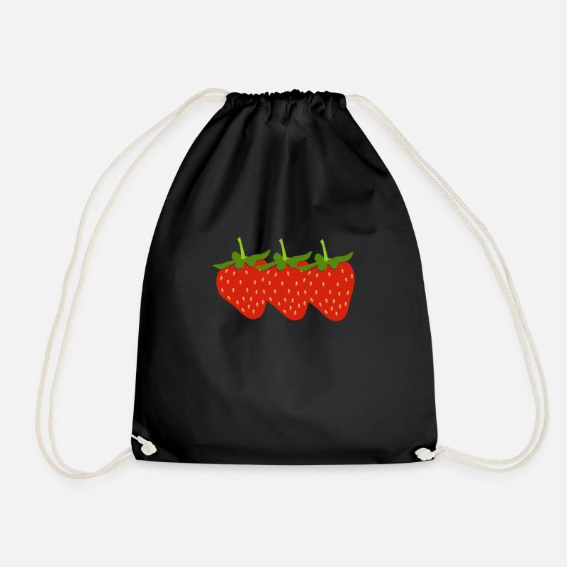 Strawberry lover - Drawstring Bag - black