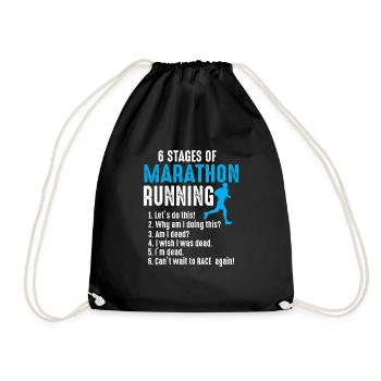 6 Etappen Marathonlauf Läufer Triathlon Sportler - Turnbeutel - Schwarz - Vorne