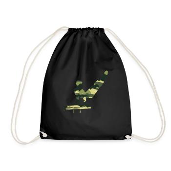 Gymnastics man camouflage athlete sport gymnastics - Drawstring Bag - black - Front