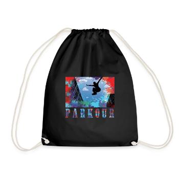Parkour - Drawstring Bag - black - Front