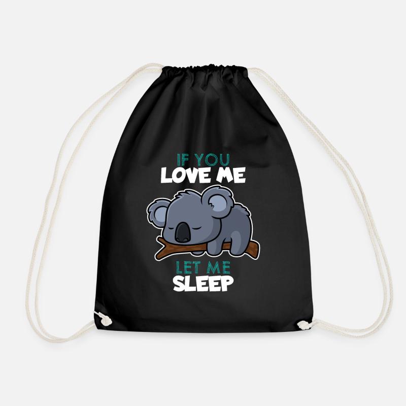 Schlafen Liebe Koala Lustig - Turnbeutel - Schwarz