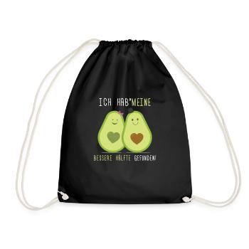 Avocado Avocados Pair Couples Vegan Vegan Gift - Drawstring Bag - black - Front