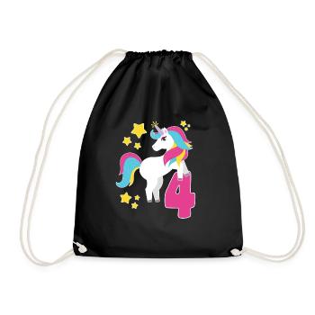 4e anniversaire Licorne Je suis Déjà 4 Cadeau - Sac de sport léger - noir - Devant