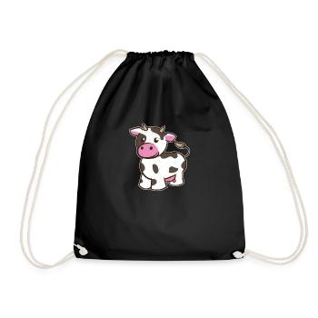 Vache fermier tracteur vache dame homme M. proverbes - Sac de sport léger - noir - Devant