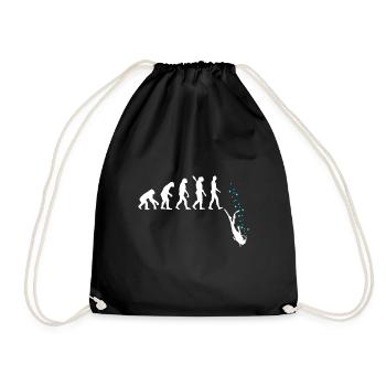 Tauchen Evolution Taucher Lustig Geschenk - Turnbeutel - Schwarz - Vorne