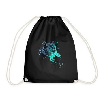 Sea Turtle Mandala Diving Underwater Ocean Diver - Turnbeutel - Schwarz - Vorne