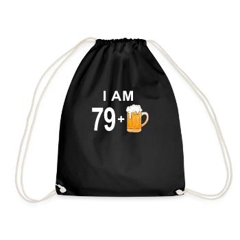 80th birthday - Drawstring Bag - black - Front