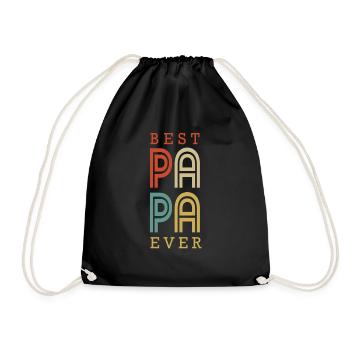 Papa Vater Paps Geschenk Dad Vatertag Geburtstag - Turnbeutel - Schwarz - Vorne