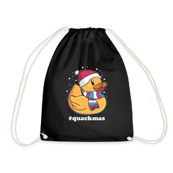 Weihnachtsente Ente Quack Mütze Winter Geschenk - Turnbeutel - Schwarz - Vorne