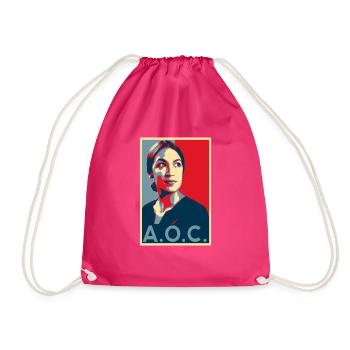 AOC für Präsident 2024 Alexandria Ocasio-Cortez - Turnbeutel - Fuchsia - Vorne