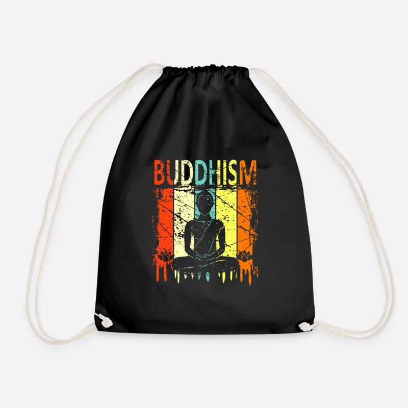 Buddhism - Drawstring Bag - black