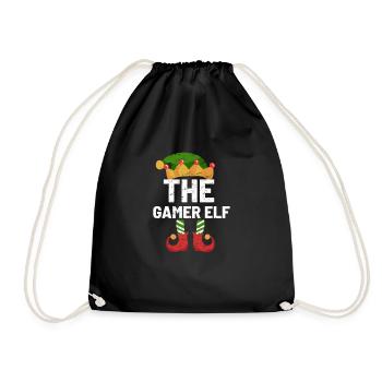 Weihnachten Gamer Elf - Turnbeutel - Schwarz - Vorne