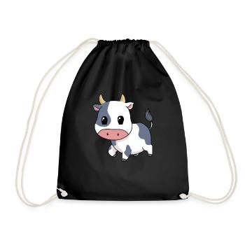 Little cute cow - Drawstring Bag - black - Front