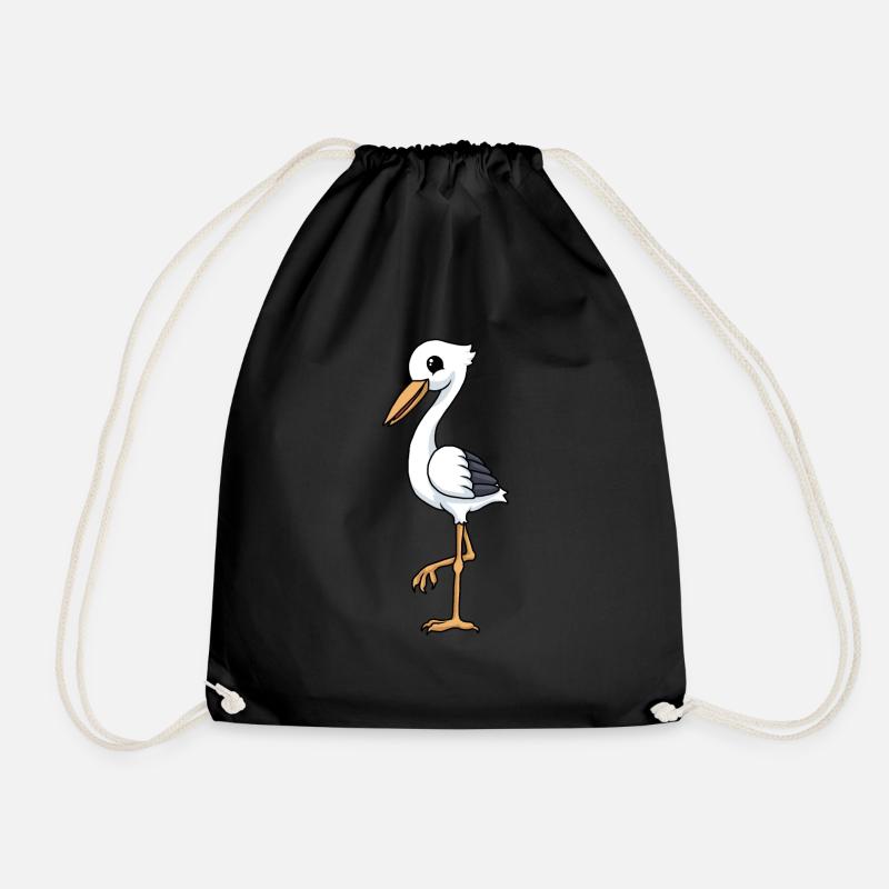 Cigogne drôle de bande dessinée - Sac de sport léger - noir