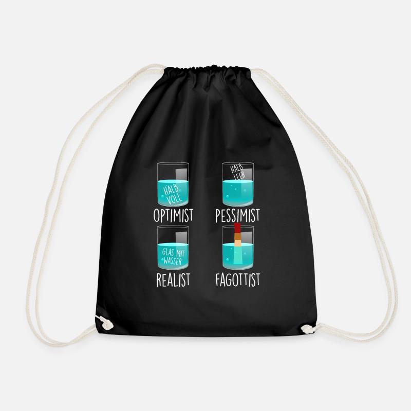 Optimist Pessimist Realist Oboist Orchester Oboe - Turnbeutel - Schwarz