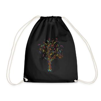 Libelle Baum - Turnbeutel - Schwarz - Vorne
