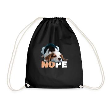 Beagle puppy dog gift idea - Drawstring Bag - black - Front
