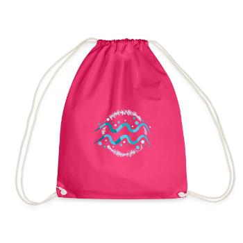 Sternzeichen Wassermann - Turnbeutel - Fuchsia - Vorne