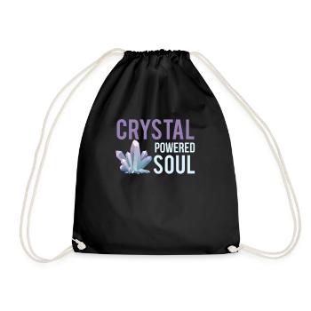 Cool Crystal Powered Soul Crystal Lovers gift - Drawstring Bag - black - Front