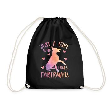 Dobermann Love - Drawstring Bag - black - Front