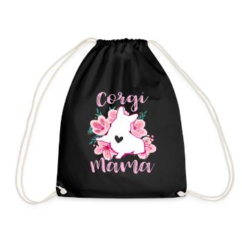 Corgi Mama - Turnbeutel - Schwarz - Vorne