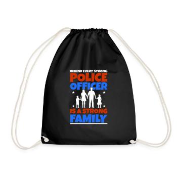 police - Drawstring Bag - black - Front