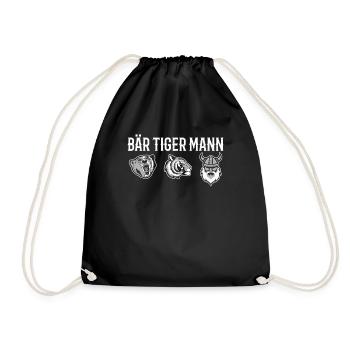 Beard Skull Beardler Mr. Man Dad Gift - Drawstring Bag - black - Front